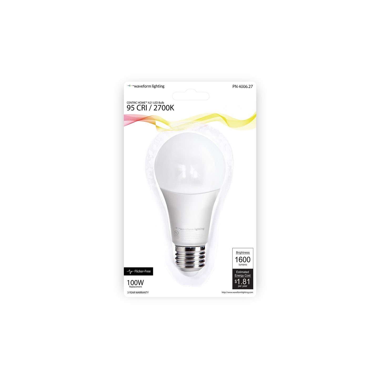 CENTRIC HOME™ Flicker-Free A21 15W LED Bulb