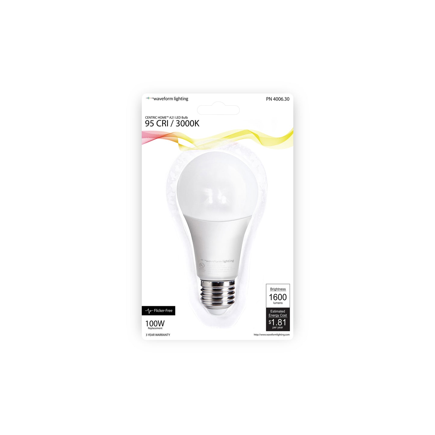 CENTRIC HOME™ Flicker-Free A21 15W LED Bulb