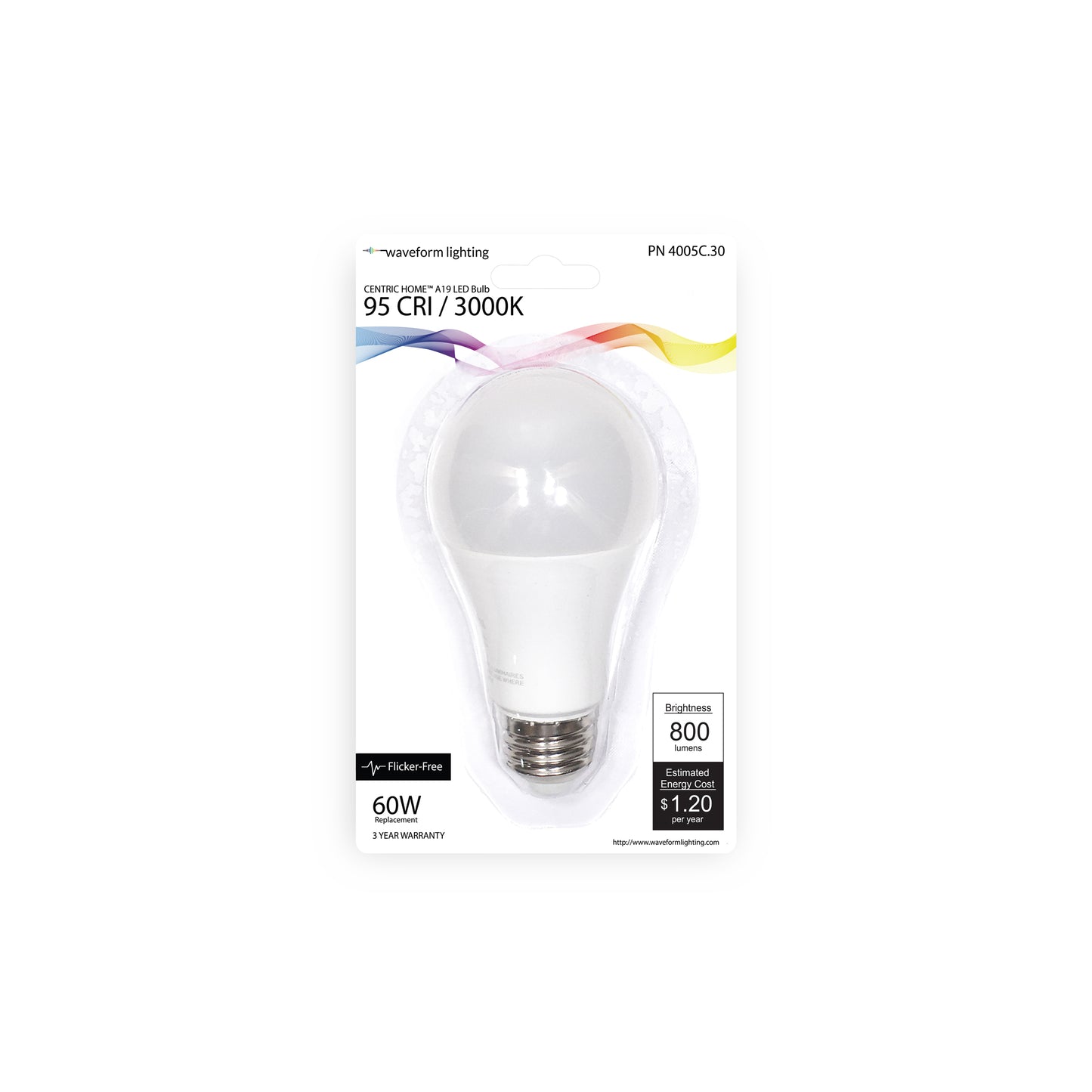 CENTRIC HOME™ Flicker-Free A19 10W LED Bulb