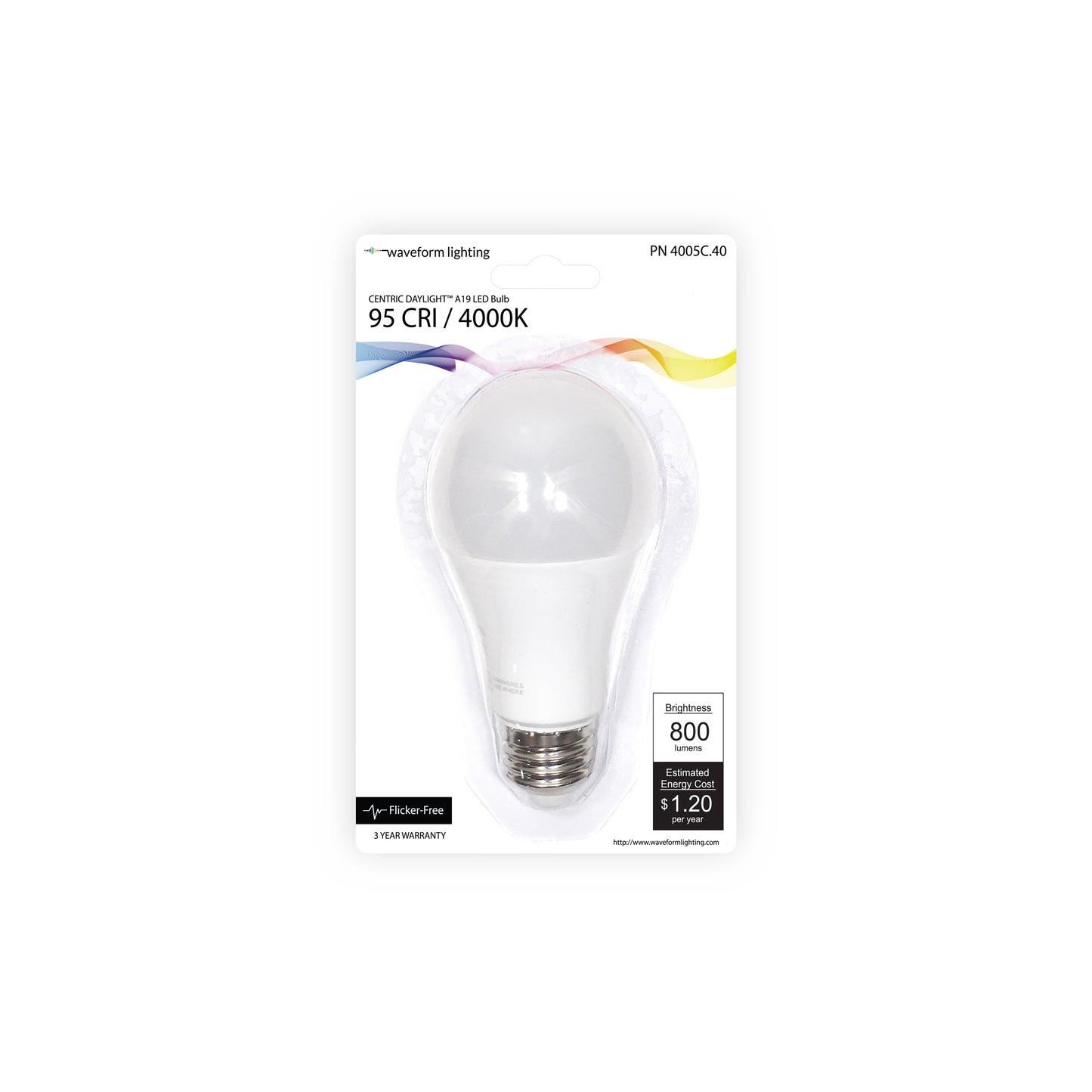CENTRIC DAYLIGHT™ Full Spectrum Flicker-Free A19 10W LED Bulb