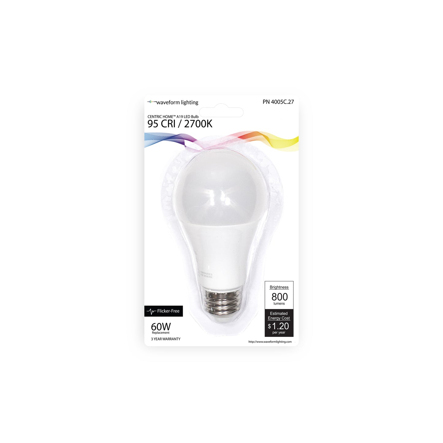 CENTRIC HOME™ Flicker-Free A19 10W LED Bulb