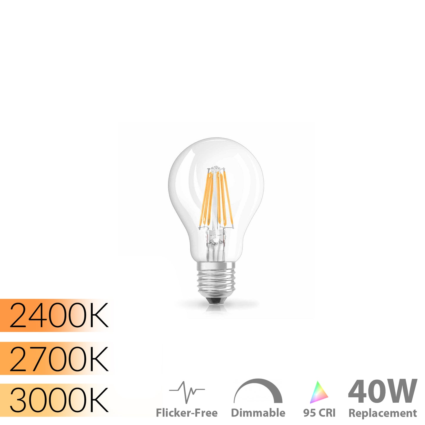 ModernVintage™ 95 CRI A19 5W LED Filament Bulb