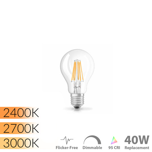 ModernVintage™ 95 CRI A19 5W LED Filament Bulb