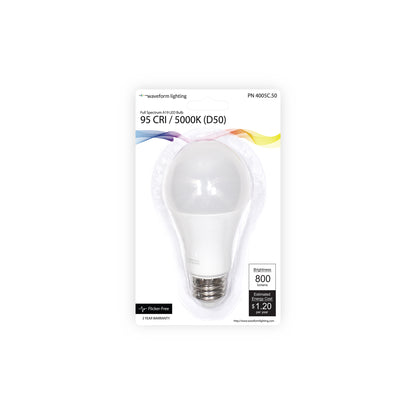 D50 Lighting™ 5000K A19 LED Bulb for Color Matching (ISO3664:2000)