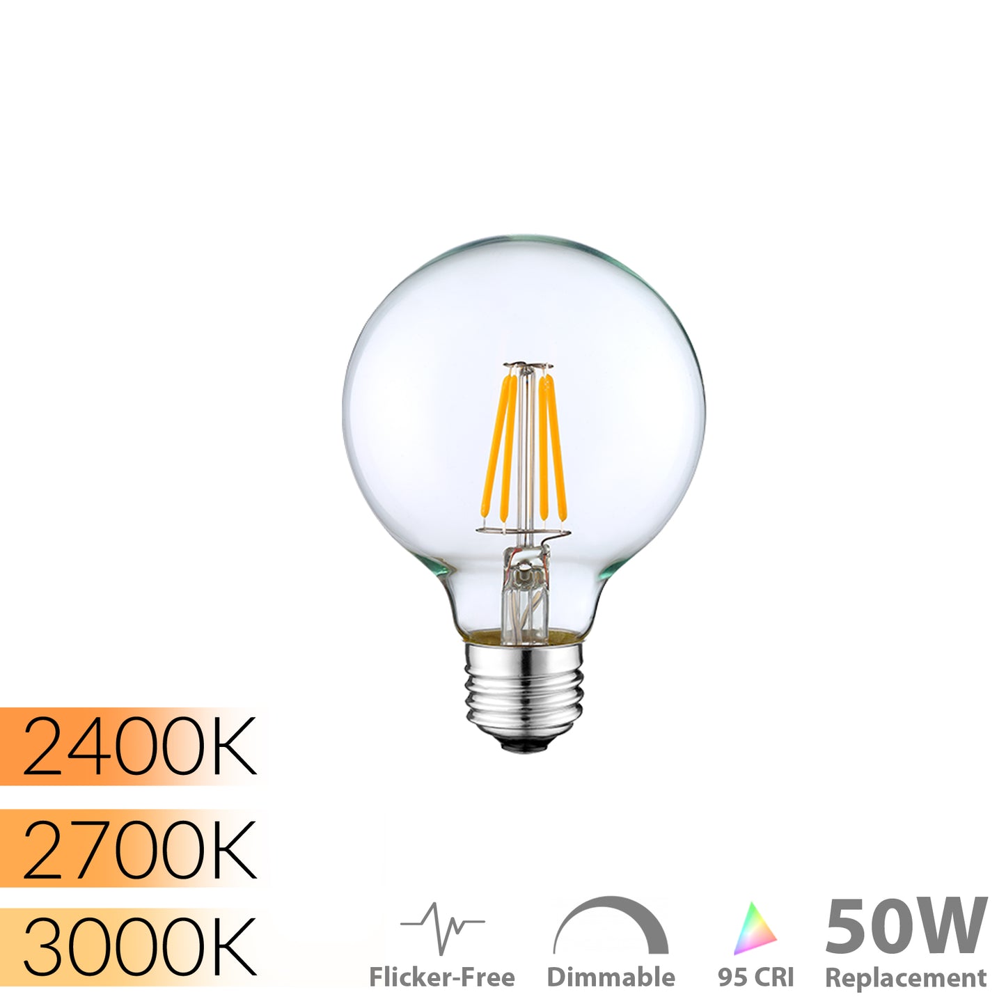 ModernVintage™ 95 CRI G25 LED Filament Bulb for Home & Residential