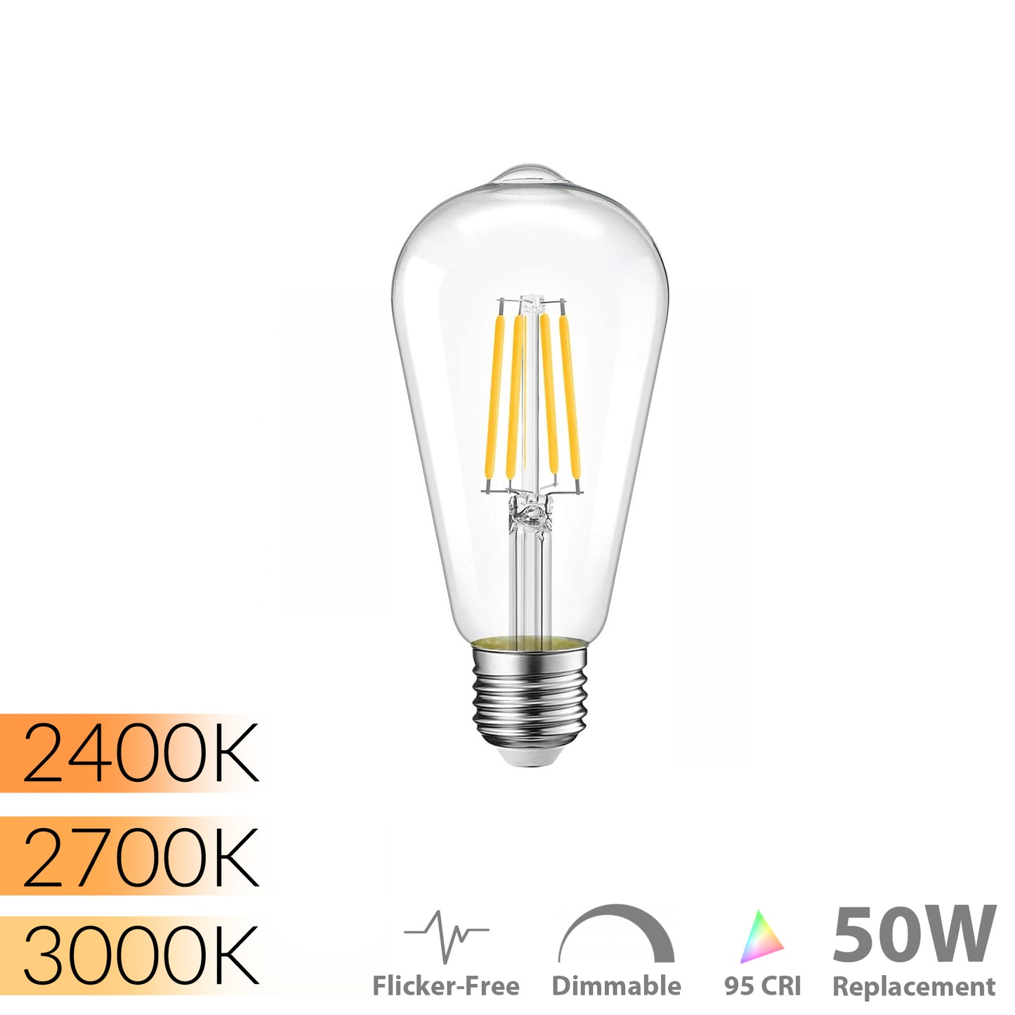 ModernVintage™ 95 CRI ST21 LED Filament Bulb for Home & Residential