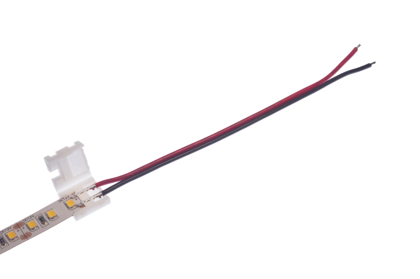 PN 3070 | LED Strip to Wire | Solderless Connector Cable for Single Color LED Strip - 10 PACK