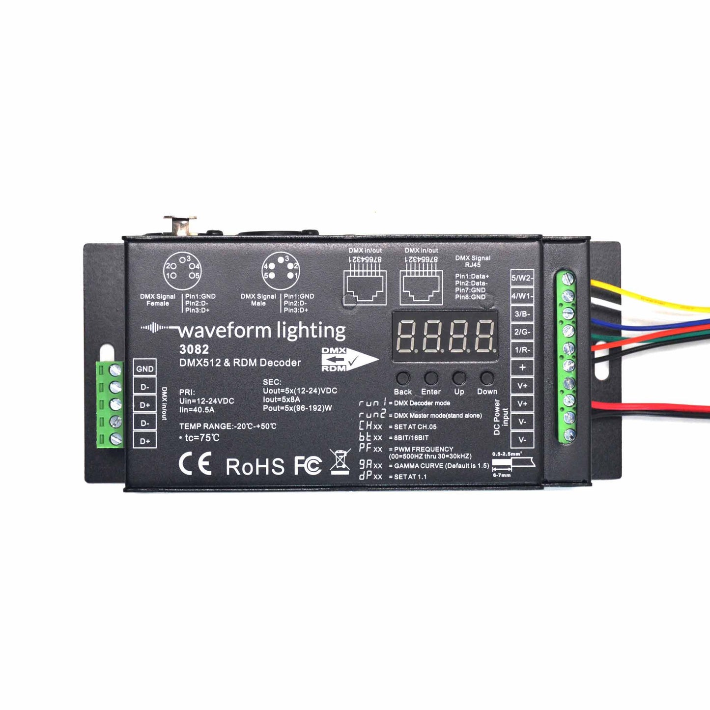 FilmGrade™ DMX LED Dimmer & Decoder with 5 Channel Output